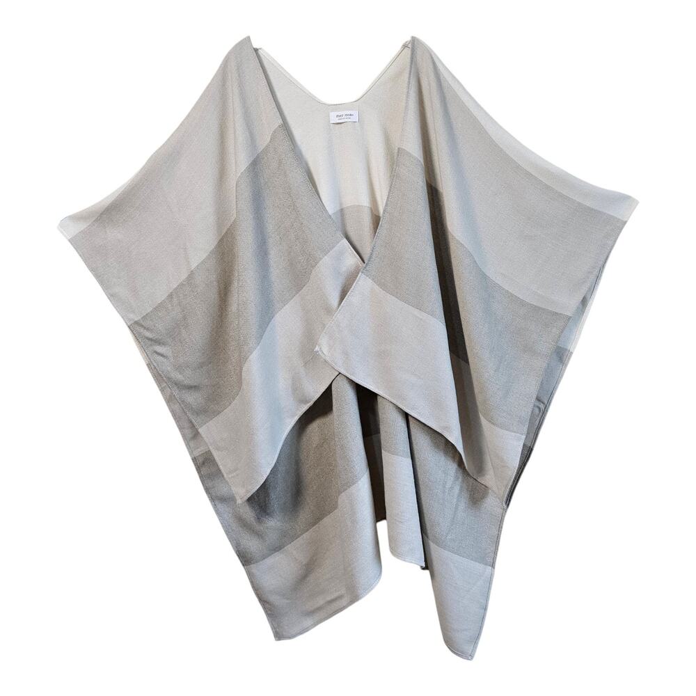 MER SEA Women One Size Thinny Travel Wrap Poncho Beige Cream Draped Lightweight